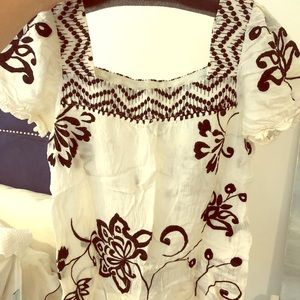 Tyler Boe black and white womens Embroidered Top